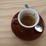 espresso with blue bottle