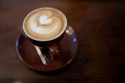latte with rosetta at courier coffee