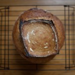 30% rye 10% spelt sourdough loaf, top view