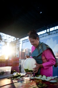 thai fruit carving