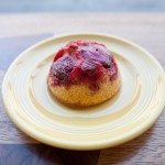 Polenta Strawberry and Rhubarb upside-down cake from Sweet Bar