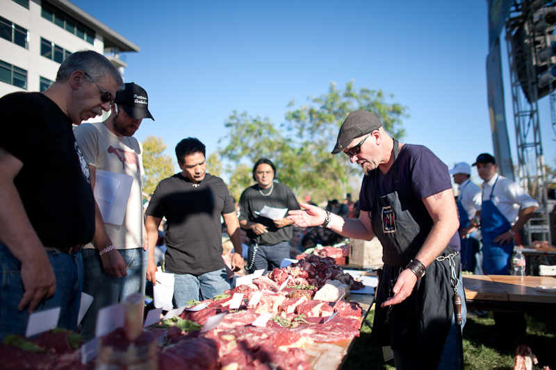 2013 Eat Real Festival Flying Knives Steer Butchery Competition