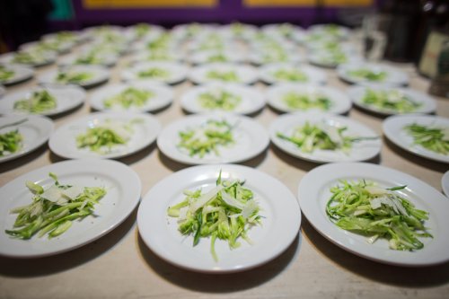 Punterella Salad - "slivered chicory with lemon, garlic, and anchovy"