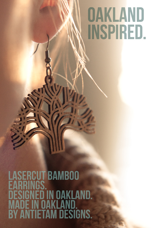 ANTIETAM DESIGNS: OAKLAND LASERCUT EARRINGS ON EAR